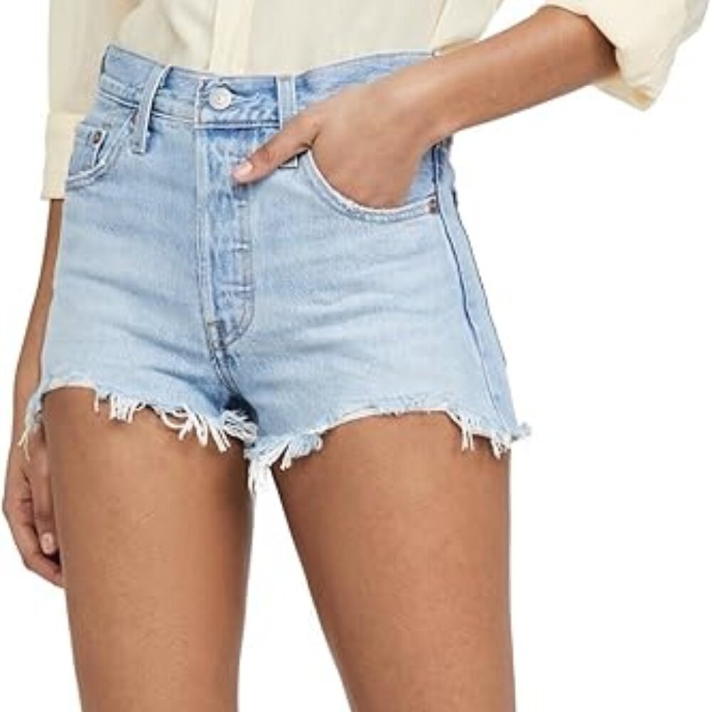 Levi's 501 Premium Shorts in Light Blue - Size 24